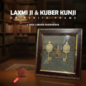 laxmi ji and kuber kunji on pyrite frame