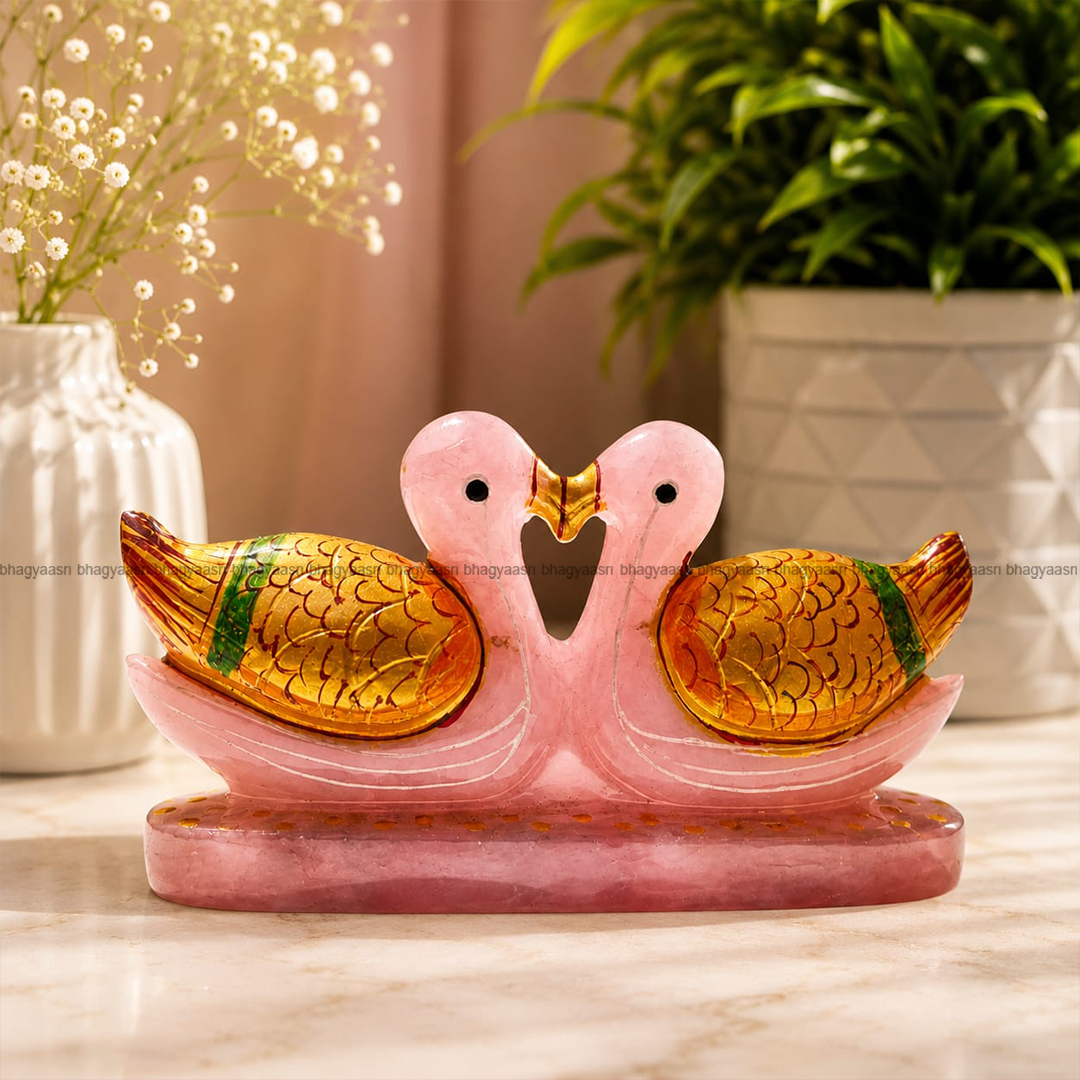 Rose Quartz Love Swan